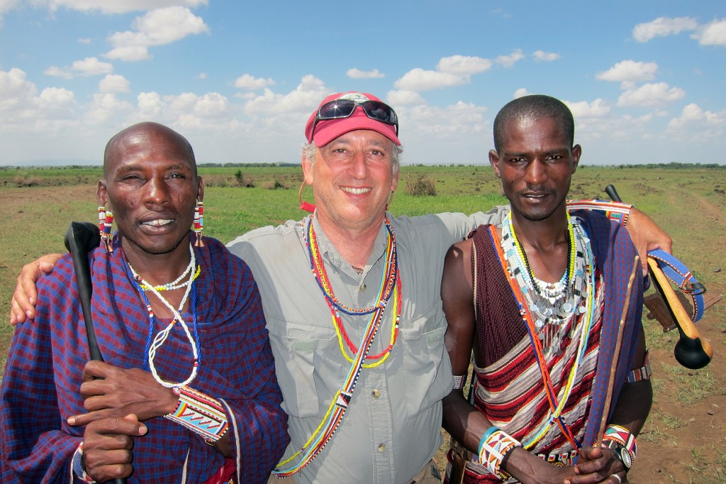 Alan of Infinite Safari Adventures with Maasai Friends wearing Maasai beads