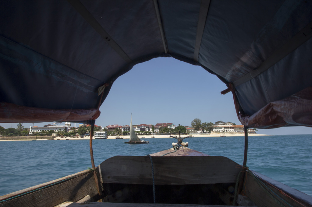 View from inside our boat headed over to Prison Island