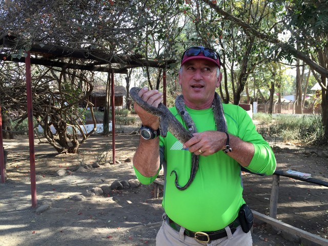 Alan Feldstein at the Snake Park in Arusha